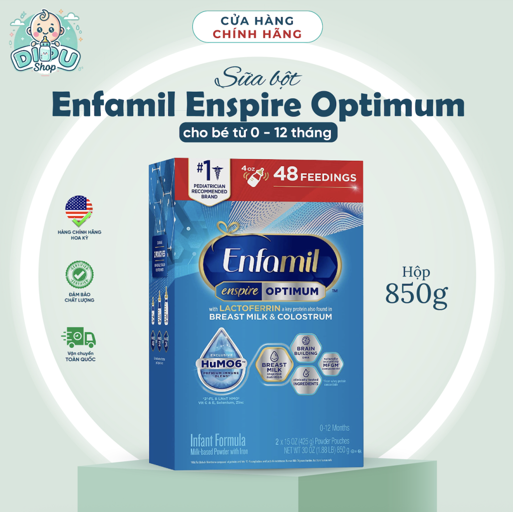 Sữa Enfamil Enspire Optimum Infant Formula Cho Bé 0 - 12 Tháng (850g)
