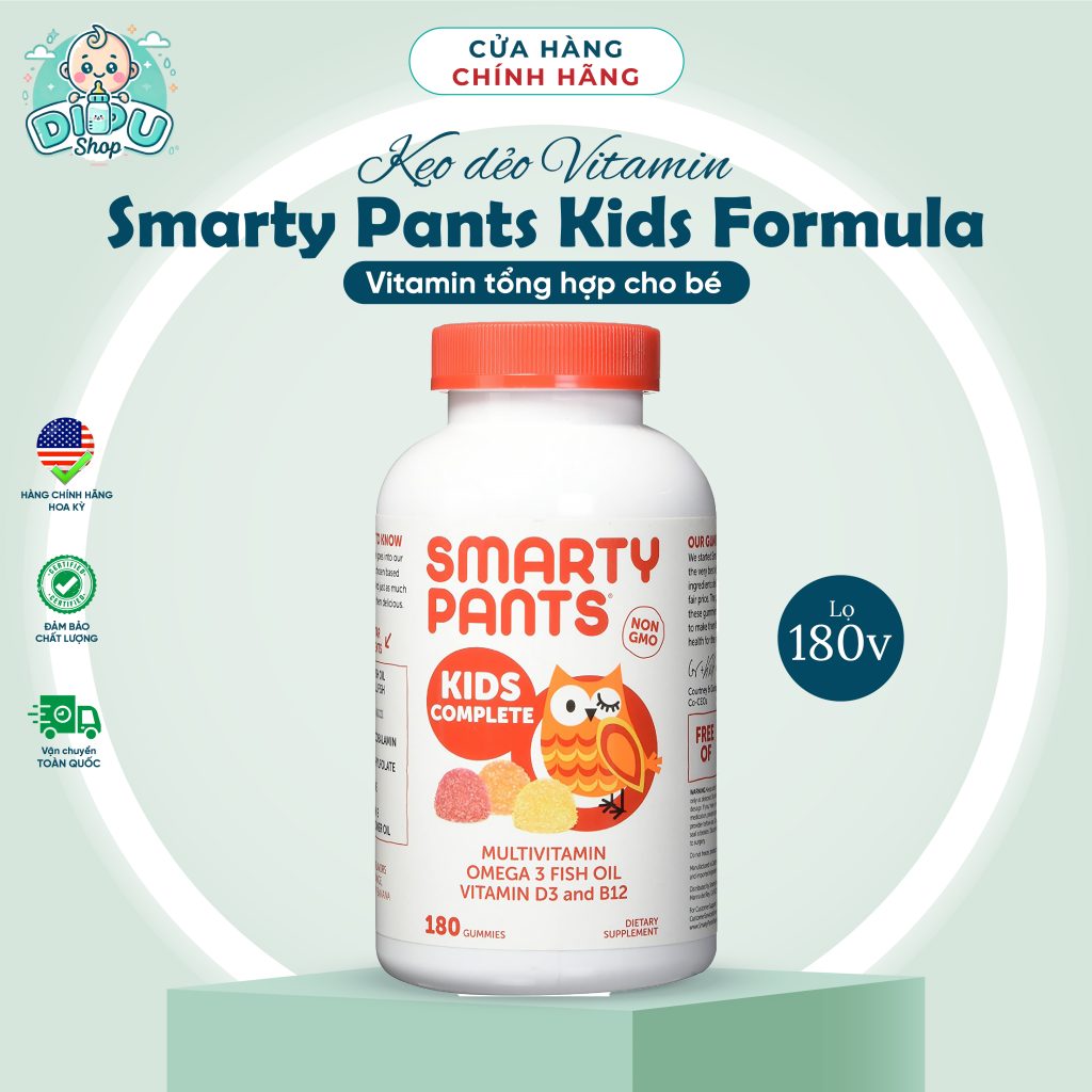 Kẹo dẻo Vitamin cho trẻ Smarty Pants- 180 viên