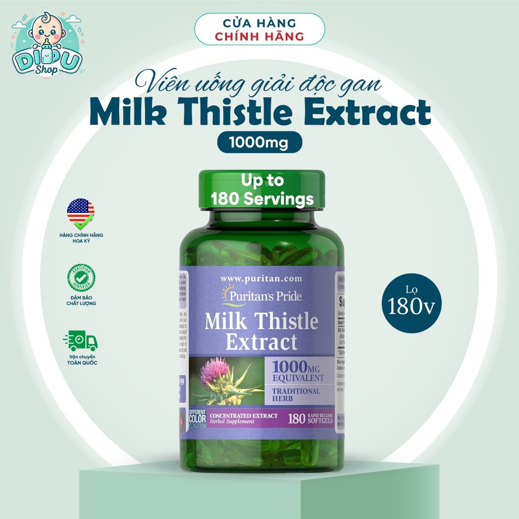 Viên uống Tăng cường chức năng gan Milk Thistle Extract 1000 mg - 180 viên