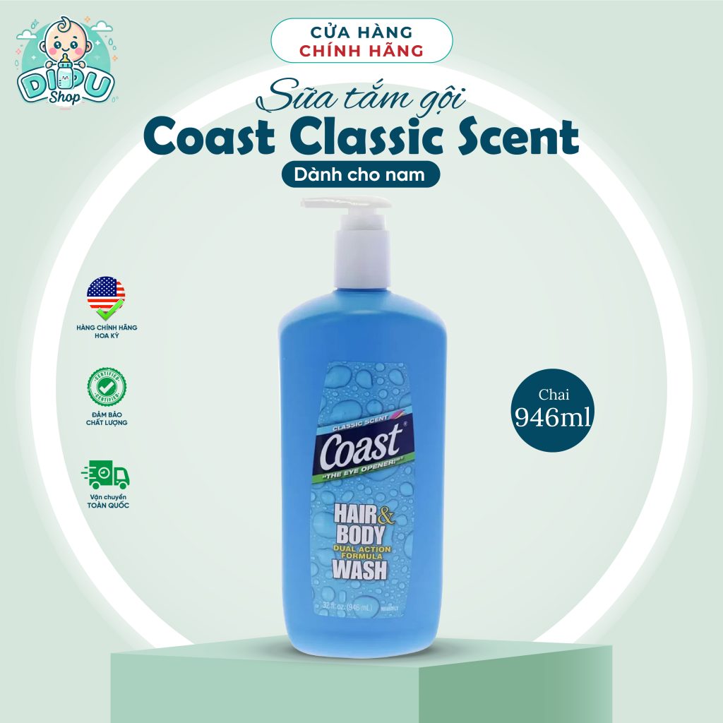 Sữa Tắm & Gội Coast giành cho nam- 946 ml