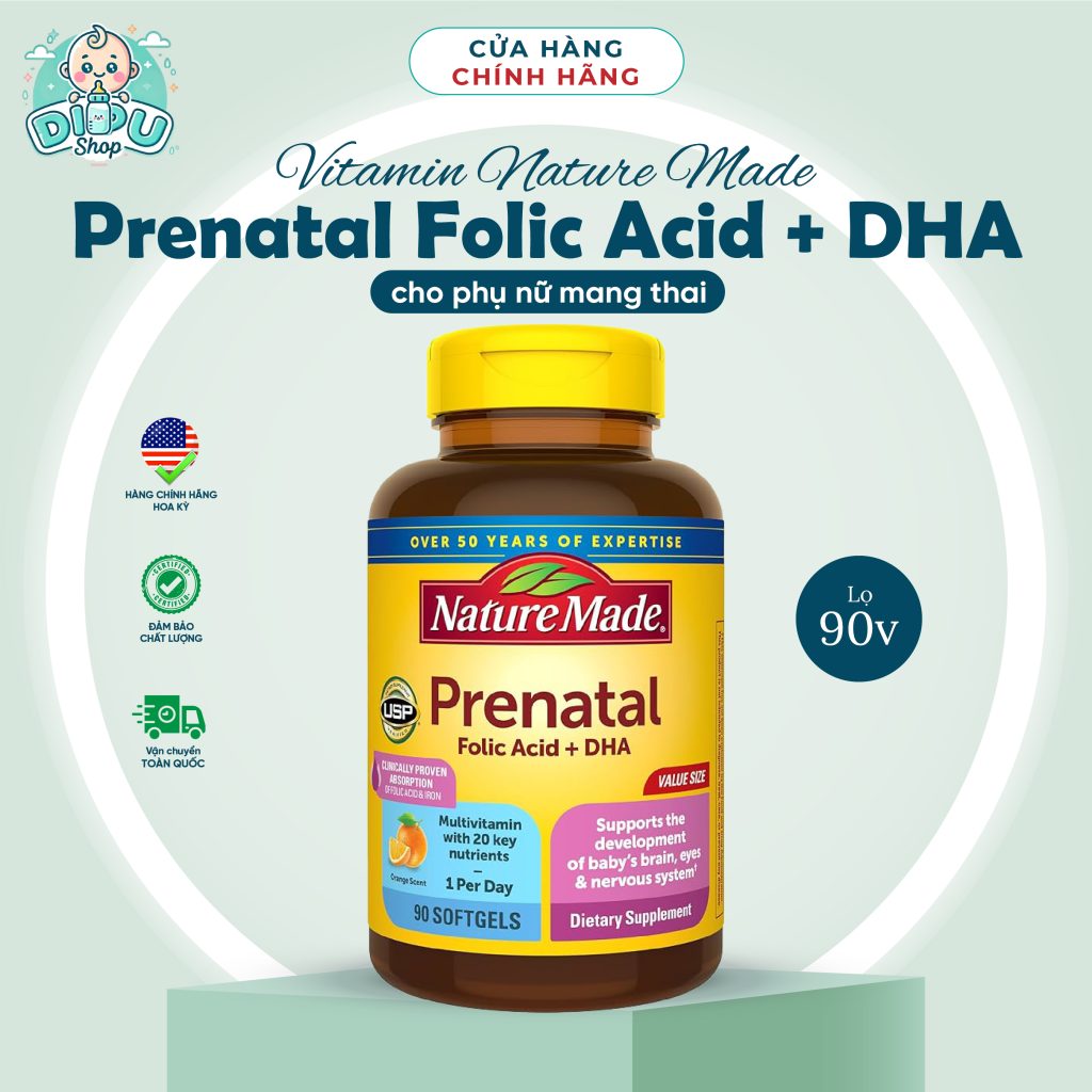 Vitamin Tổng hợp cho mẹ bầu Nature Made Prenatal - 90 viên