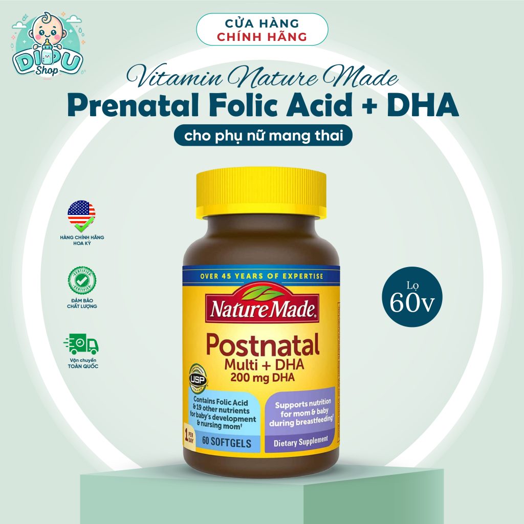Nature Made Postnatal- Bổ bầu sau sinh 60 viên