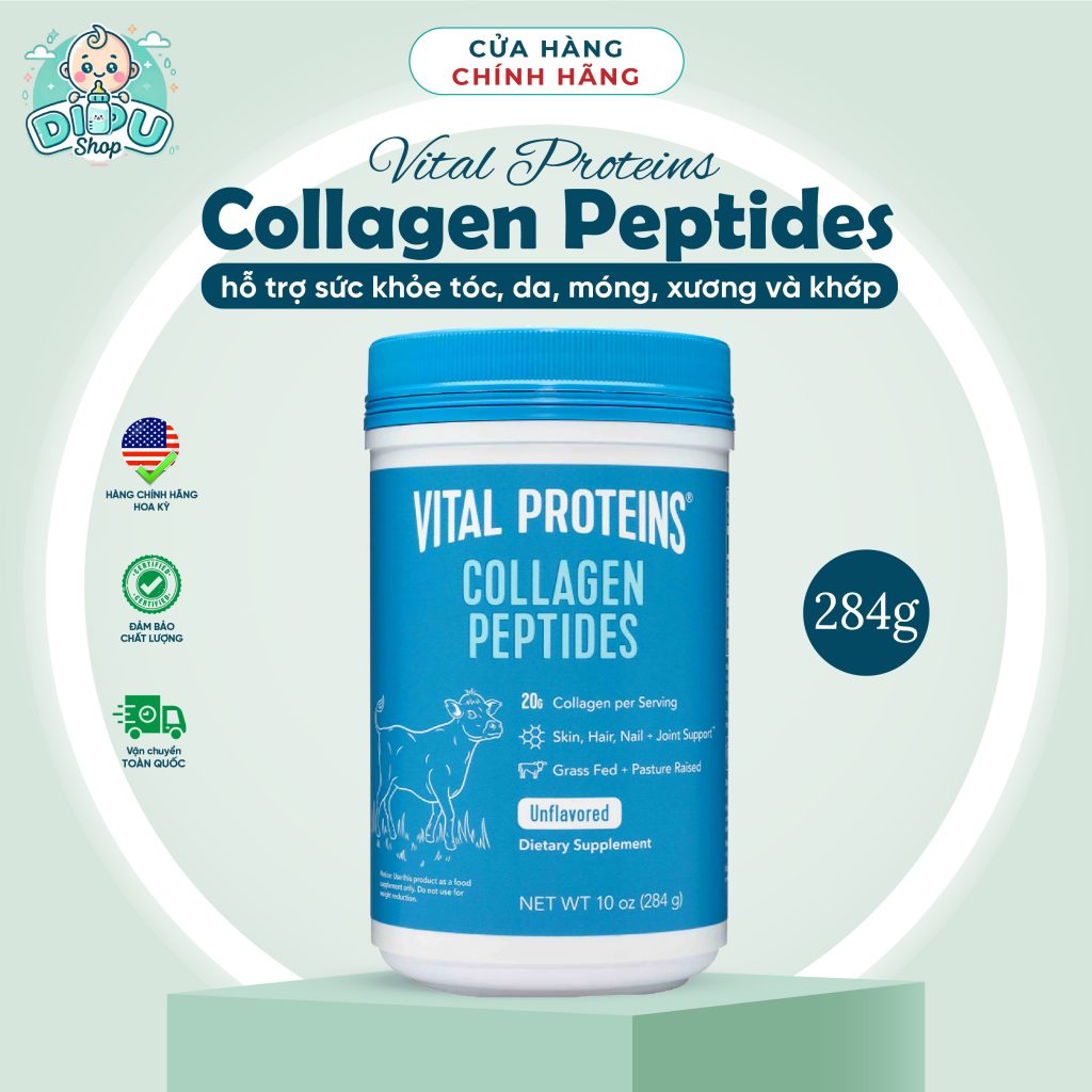 Bột Collagen Peptides Thủy phân Vital Proteins - Unflavored - 284 gr