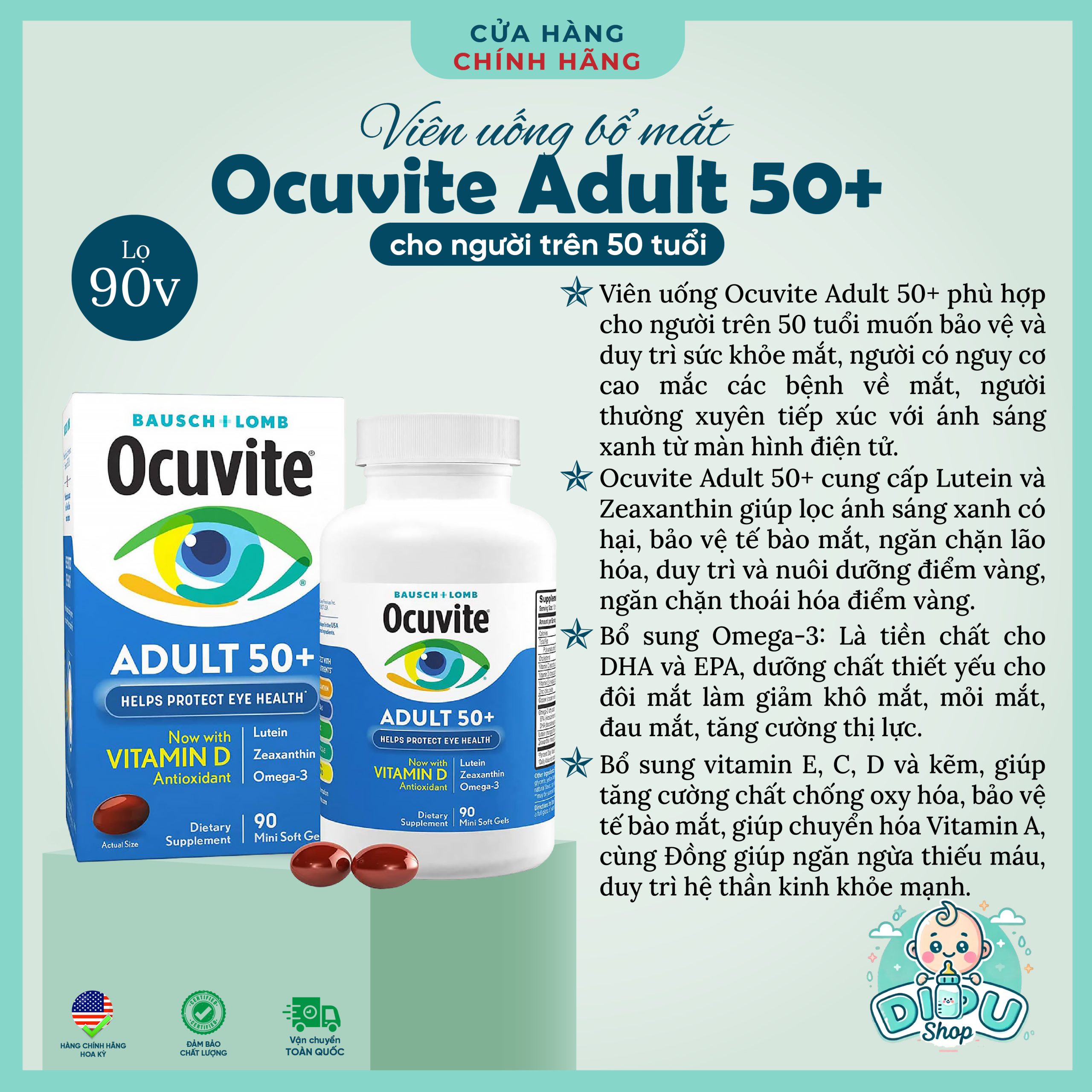 72. Viên Bổ Mắt Ocuvite Adult 50+ Của Mỹ Cho Người Trên 50 Tuổi - 2