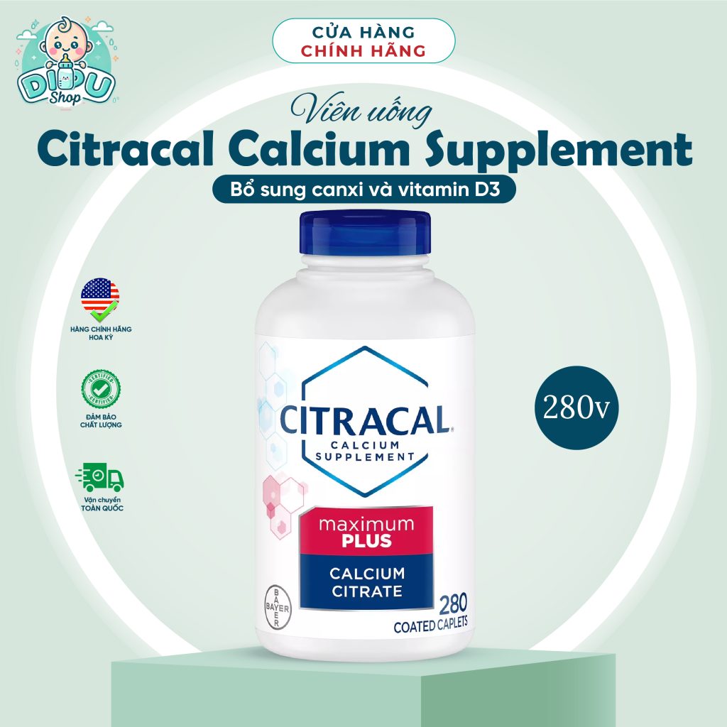 Viên uống bổ sung Calcium và Vitamin D3- Citracal- 280 viên