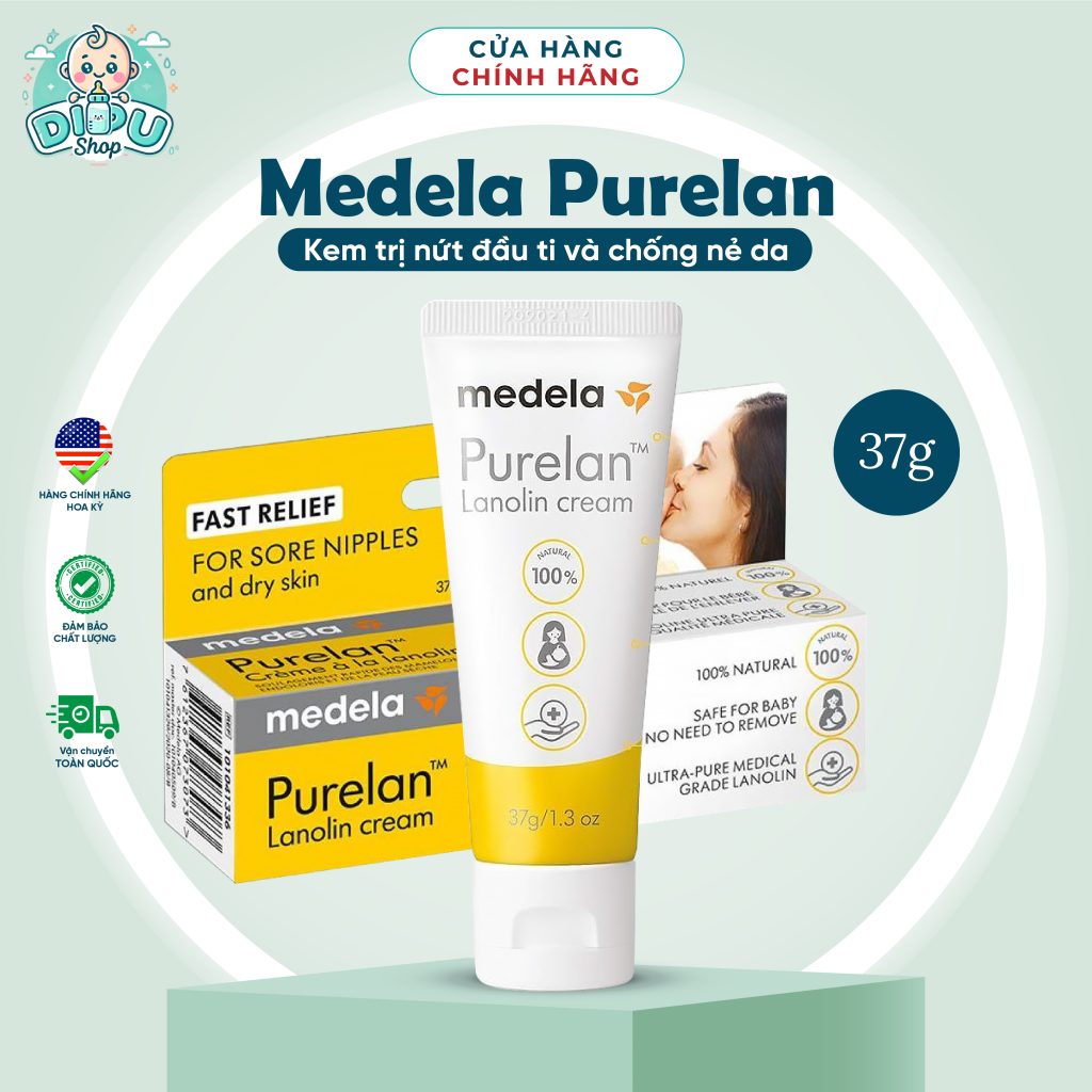 Kem bôi Medela Purelan - Giảm đau rát và trị nứt ti cho Mẹ - 37 gr