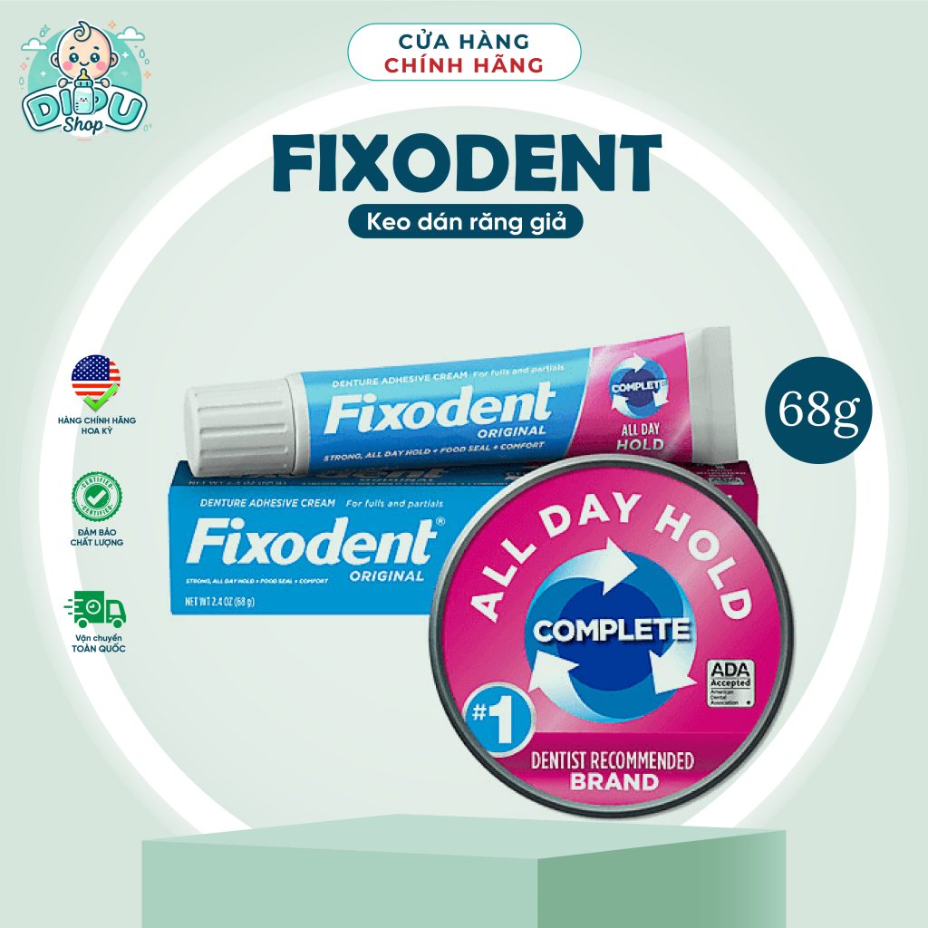Keo dán răng giả Fixodent- 68 gr