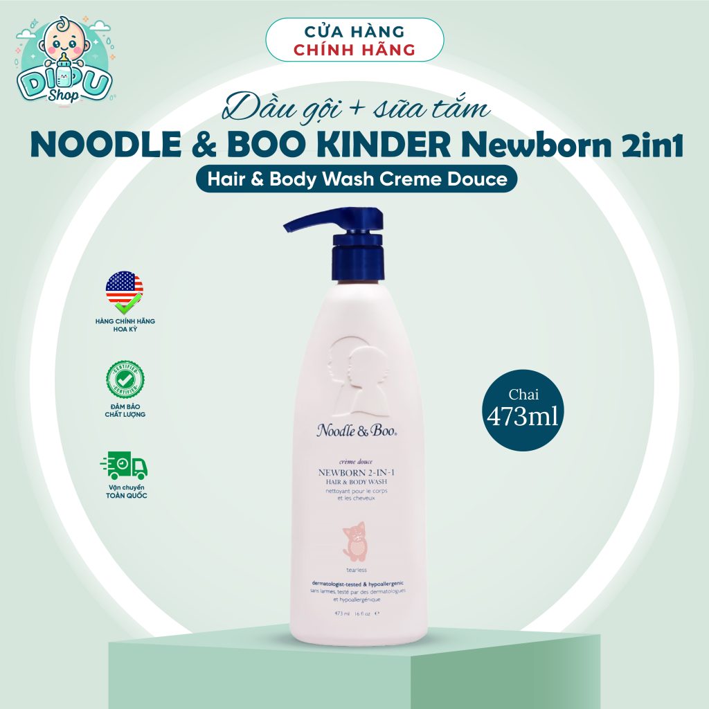 Sữa tắm & gội 2 in 1 Noodle Boo - Hương Lavande or Creme Douce 473 ml