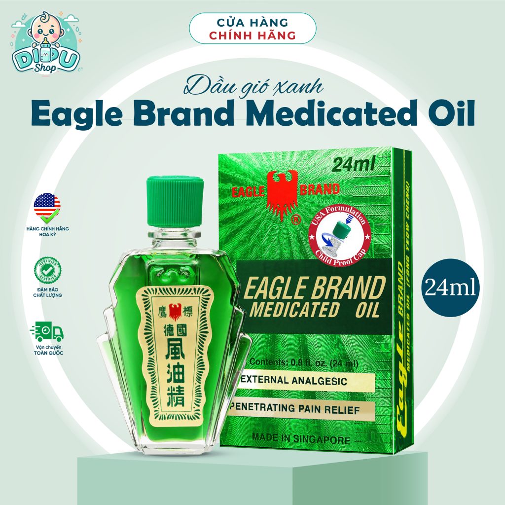 Dầu Gió Xanh Con Ó 2 nắp - 24 ml