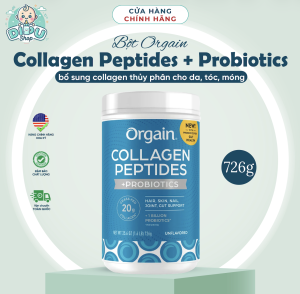 Bột Orgain Collagen Peptides + Probiotics - 726 gr