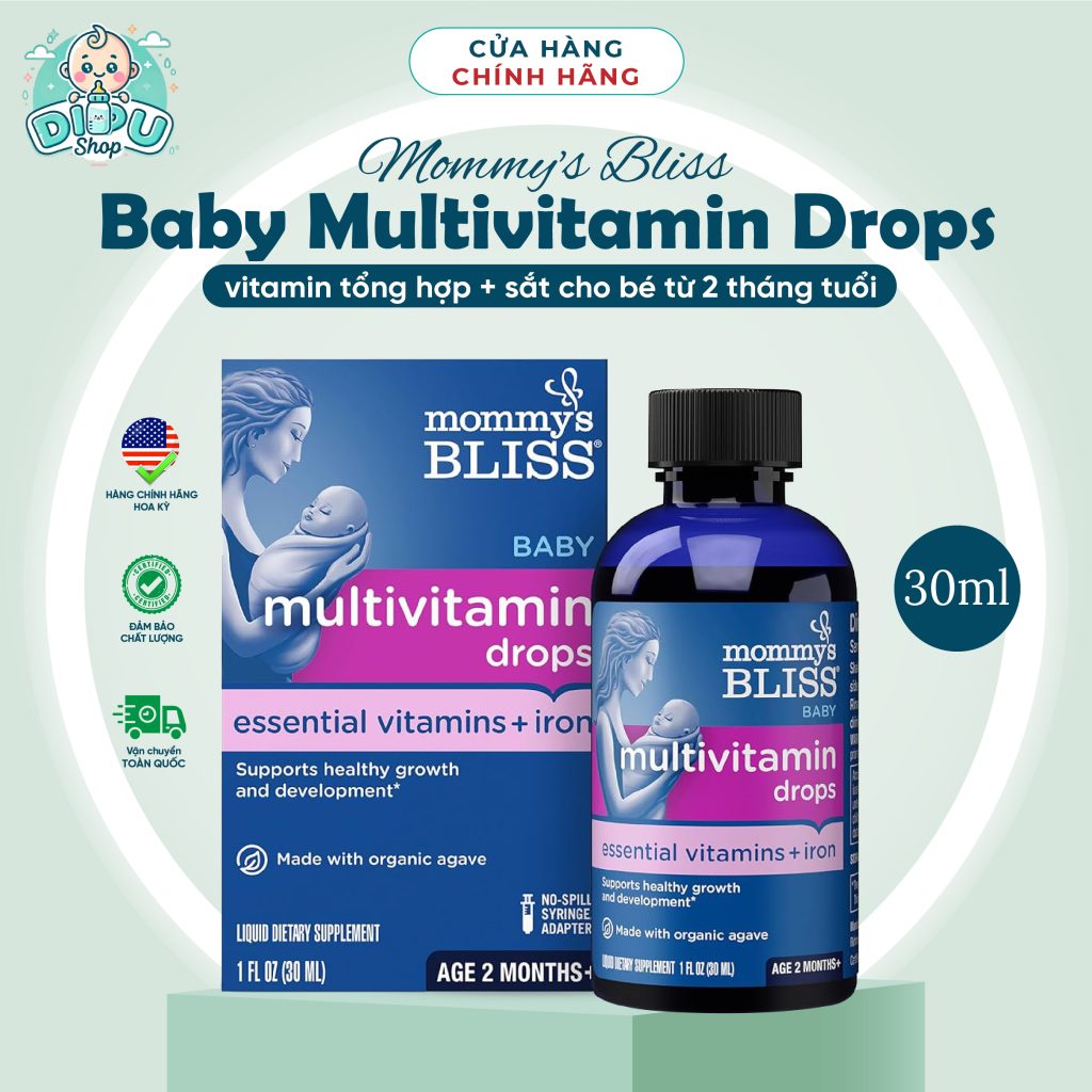 Mommy's Bliss Multivitamin + Sắt Hữu Cơ 30ml – Vitamin Tổng Hợp Dạng Giọt Cho Bé