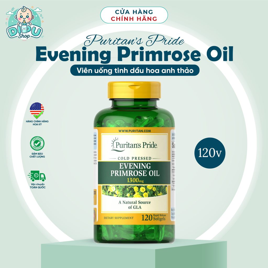 Hoa anh thảo Puritan's Pride Evening Primrose Oil 1300 mg- 120 viên