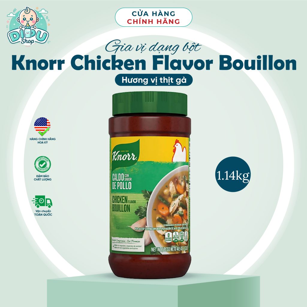 Hạt nêm Knorr Gà 1.14kg mẫu mới của Mỹ
