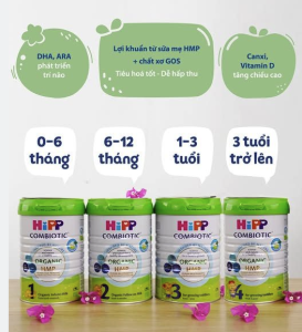 Sữa Bột Hữu Cơ HiPP Organic Combiotic Hỗ Trợ Tiêu Hóa, Tăng Chiều Cao, Phát Triển Toàn Diện Cho Bé (Khuyến mãi : mua 2 lon 800g hoặc 4 lon 350g sẽ được tặng Balo Hipp)
